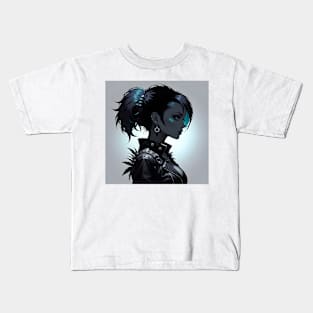 Necropunk girl art Kids T-Shirt